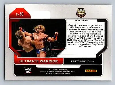 2022 Panini Prizm WWE #93 Ultimate Warrior Silver Prizm trading card display