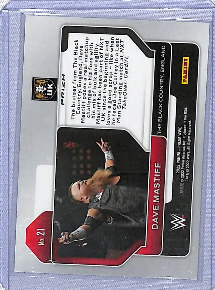 WWE trading card of Dave Mastiff in action, 2022 Panini Prizm WWE Green #21