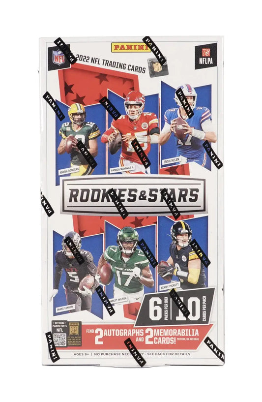 NFL Panini Rookies & Stars box showcasing Great American rookies signatures and players