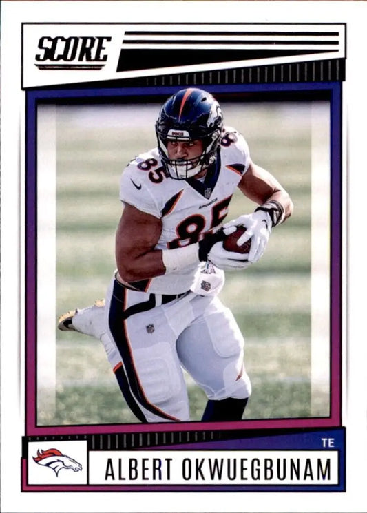 Score Albert Okwuegbunam football card featuring the Denver Broncos #77 design