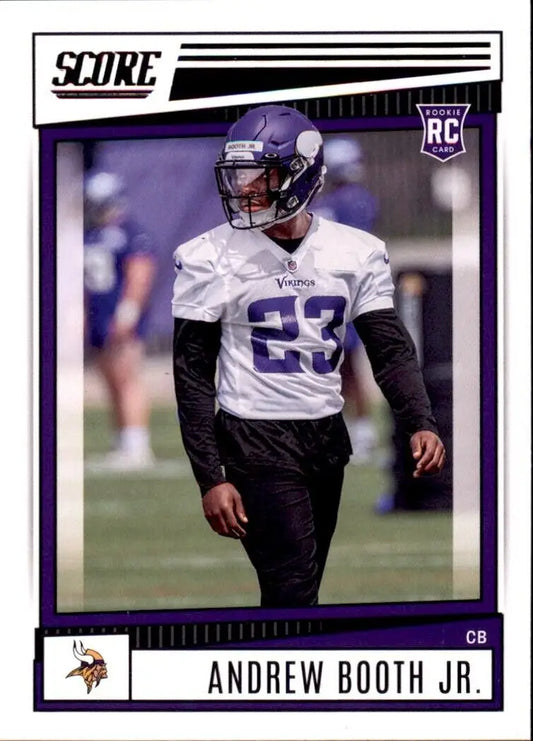 2022 Panini Score Andrew Booth Jr. Rookie Card Minnesota Vikings NFL Football #326