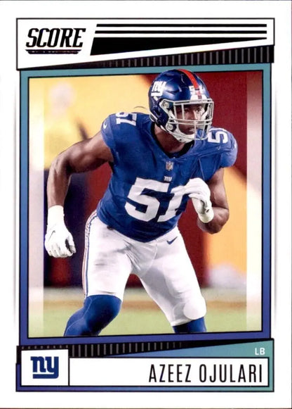 Azeez Ojulari football card from 2022 Panini Score New York Giants NFL collection