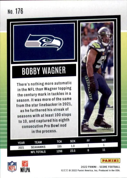 Bobby Wagner football card from 2022 Panini Score Seattle Seahawks NFL #176