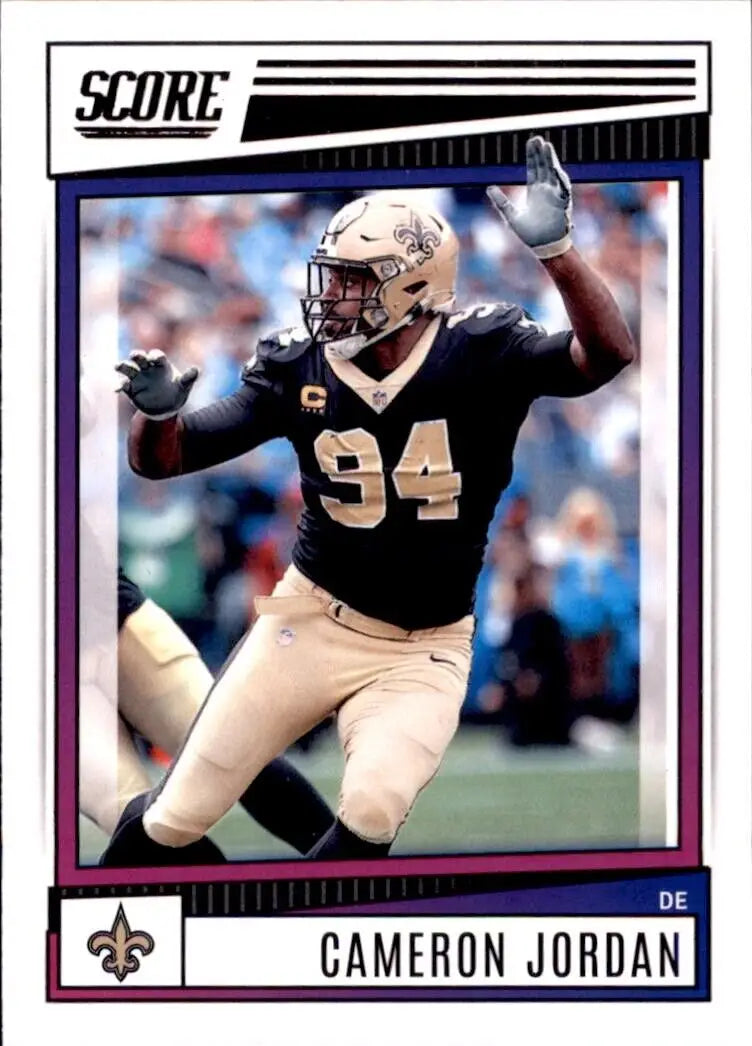 Cameron Jordan football card from 2022 Panini Score New Orleans Saints NFL collection