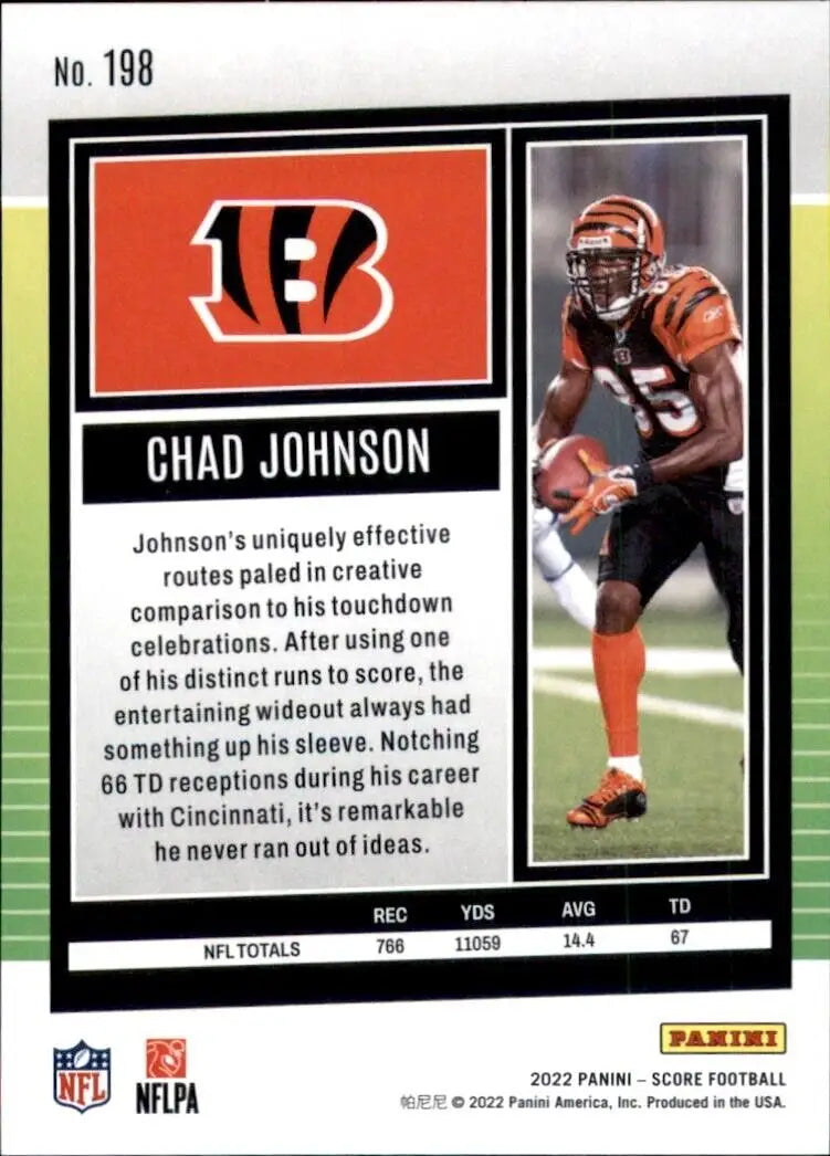 Score Chad Johnson Cincinnati Bengals NFL Football card from 2022 Panini