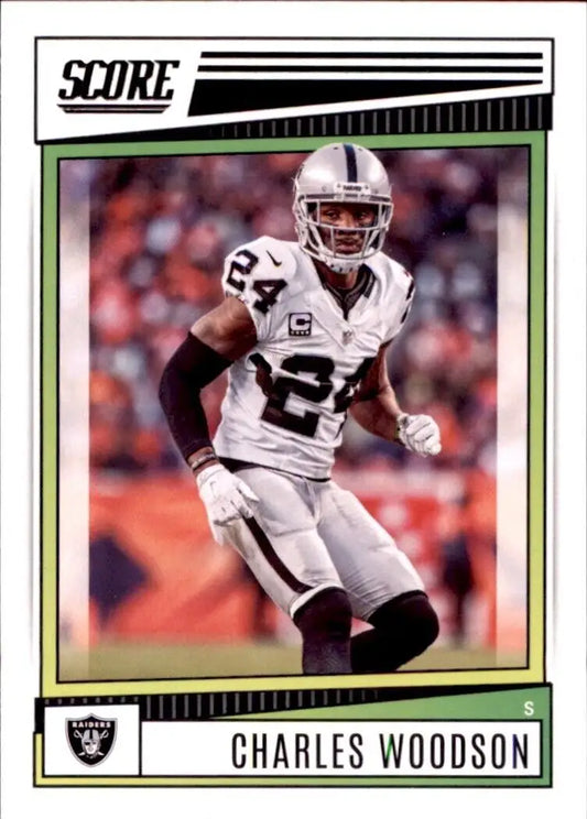 2022 Panini Score Charles Woodson Oakland Raiders NFL Football card #131 display