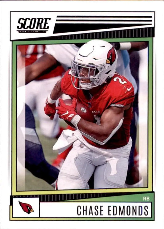 Chase Edmonds Arizona Cardinals 2022 Panini Score football card #148 display