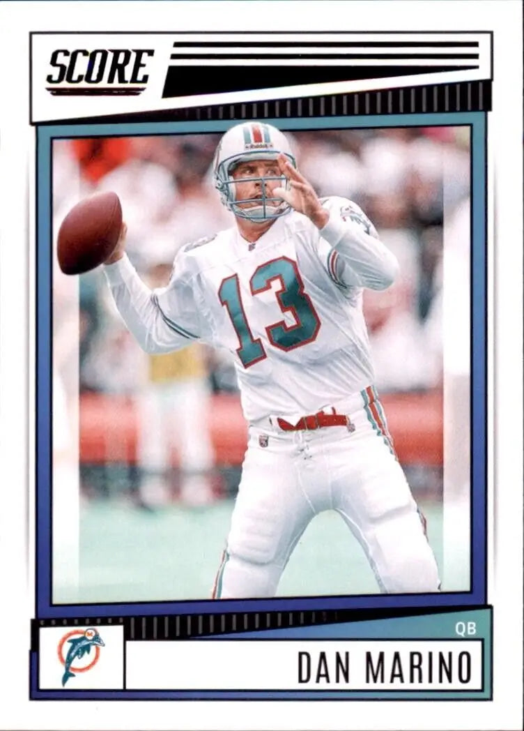 Dan Marino 2022 Panini Score Miami Dolphins NFL Football card #278 displayed