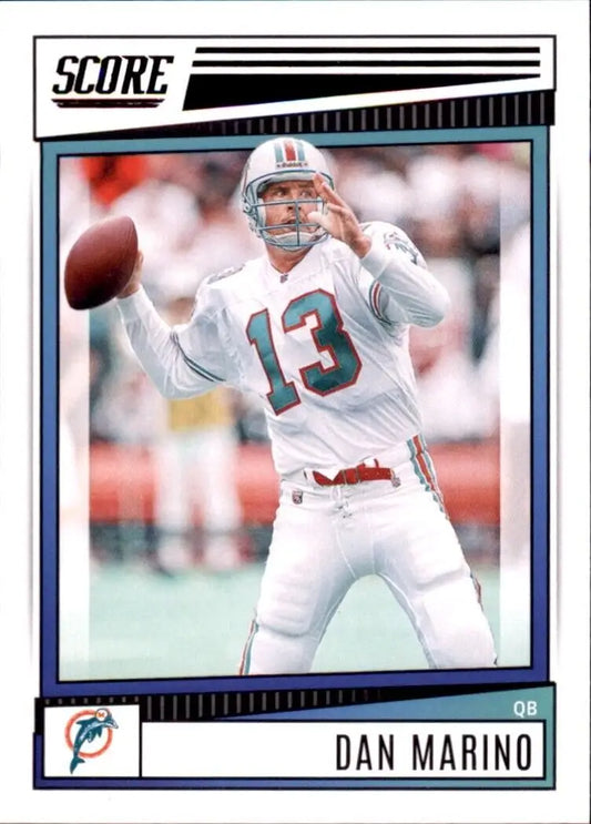 Dan Marino 2022 Panini Score Miami Dolphins NFL Football card #278 displayed