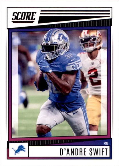 D’Andre Swift football card from 2022 Panini Score, Lions NFL #88 collectible