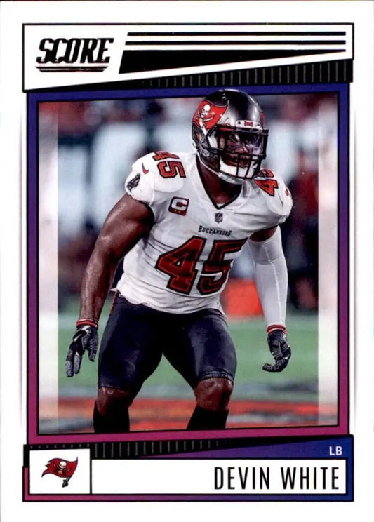 2022 Panini Score Devin White Tampa Bay Buccaneers NFL Football card #71 detail