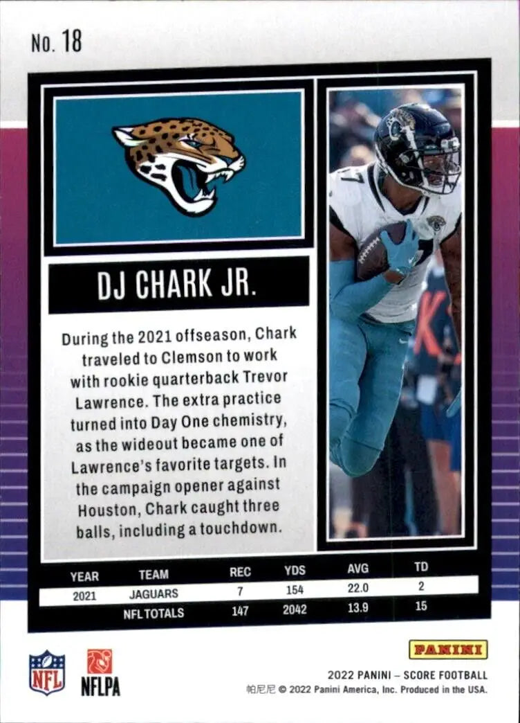 Score DJ Chark Jacksonville Jaguars NFL Football card from 2022 Panini Score collection