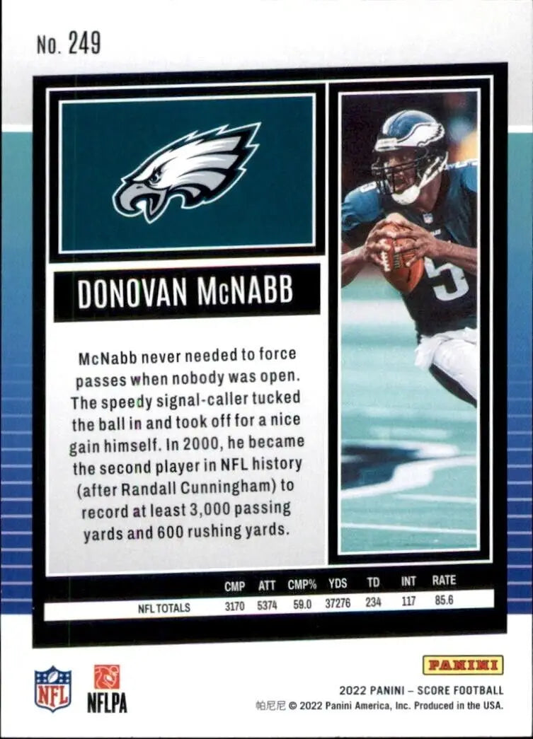 2022 Panini Score Donovan McNabb Philadelphia Eagles NFL Football Card #249