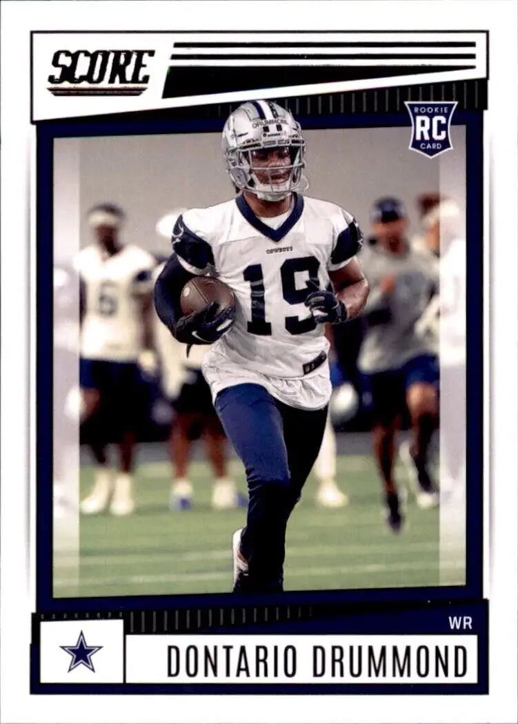 Dontario Drummond rookie card from 2022 Panini Score Dallas Cowboys NFL #399