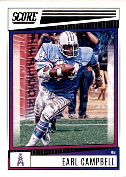 Earl Campbell Houston Oilers football card from 2022 Panini Score Earl collection