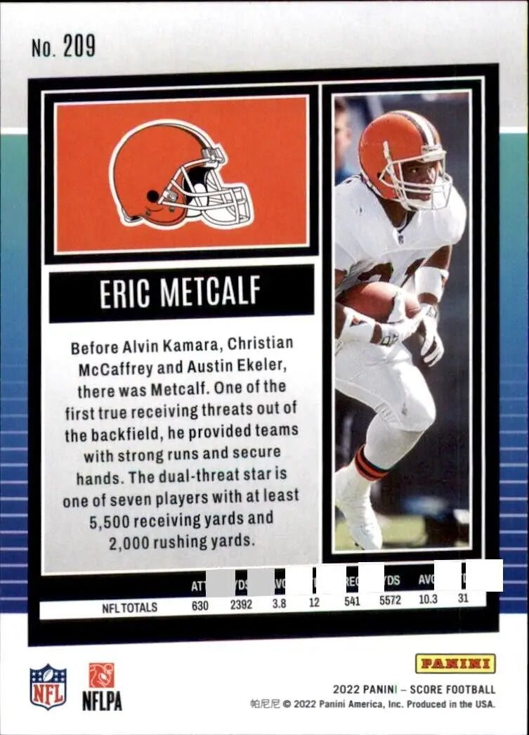 Eric Metcalf Cleveland Browns football card from 2022 Panini Score collection