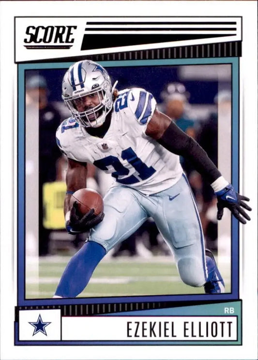 Ezekiel Elliott football card from 2022 Panini Score Dallas Cowboys NFL #223