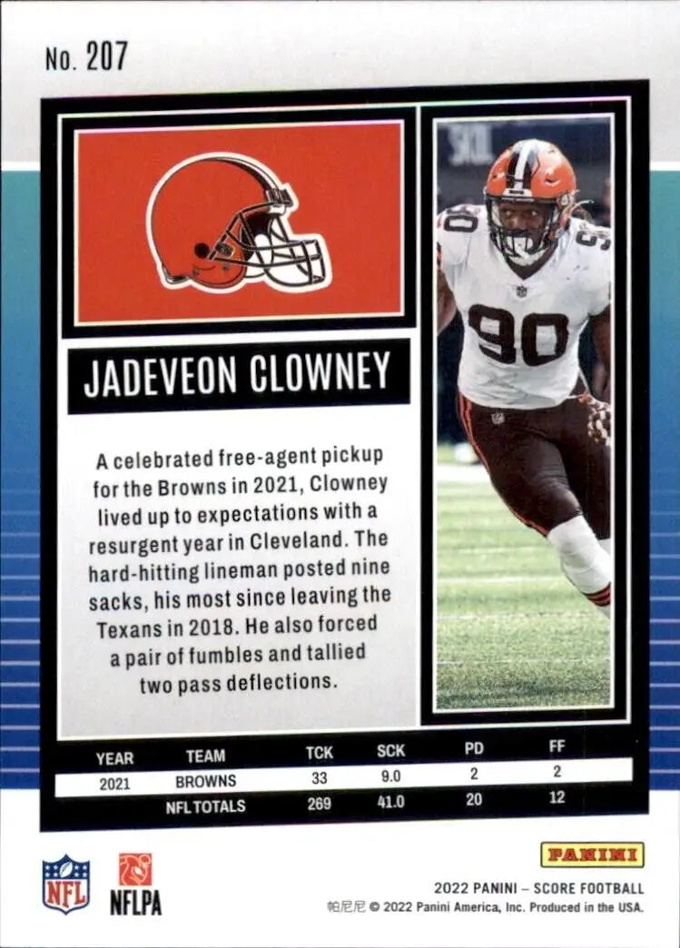 Jadeveon Clowney football card from 2022 Panini Score NFL collection