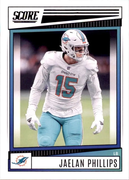 2022 Panini Score Jaelan Phillips Miami Dolphins NFL Football Card #276 for collectors