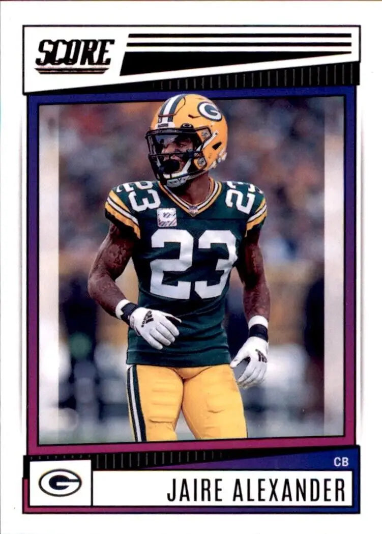 Jaire Alexander football card from 2022 Panini Score Green Bay Packers NFL collection