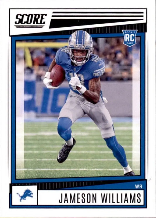 Score Jameson Williams Rookie Card from 2022 Panini Score Detroit Lions NFL #377