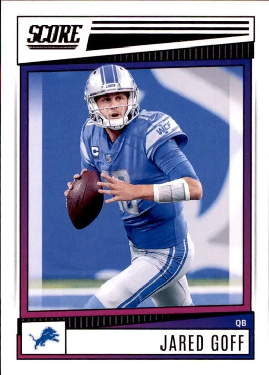 Jared Goff football card from 2022 Panini Score NFL collection, #87, Detroit Lions