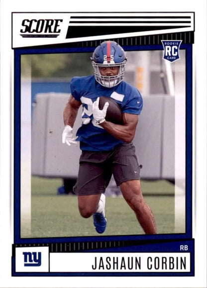 2022 Panini Score Jashaun Corbin rookie card from New York Giants NFL #348