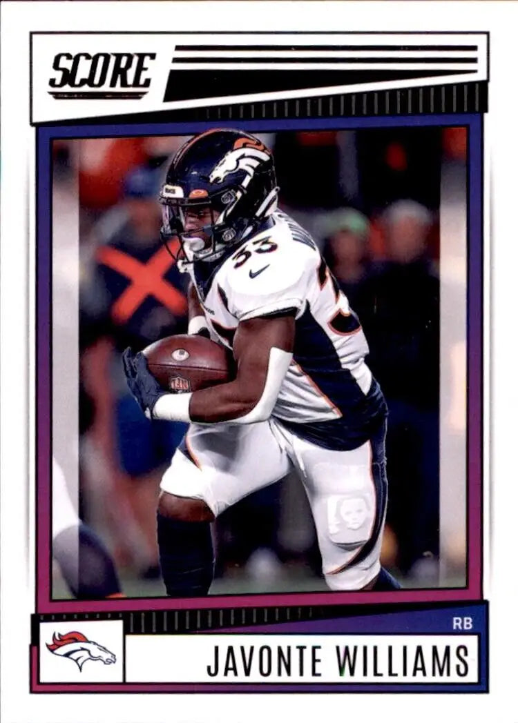 2022 Panini Score Javonte Williams Denver Broncos NFL Football Card #79 for collectors