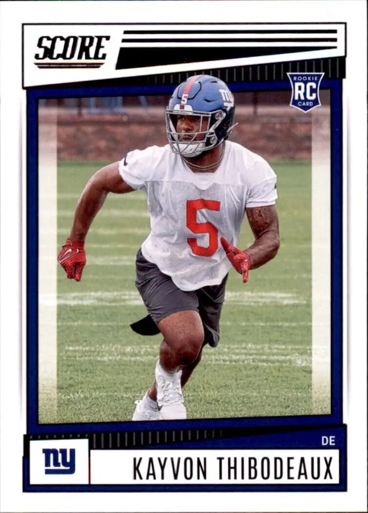 2022 Panini Score Kayvon Thibodeaux Rookie New York Giants NFL Football Card #308