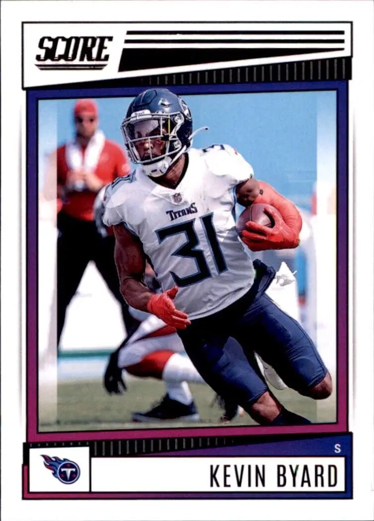 Panini Score Kevin Byard Tennessee Titans NFL Football Card #33 Displayed