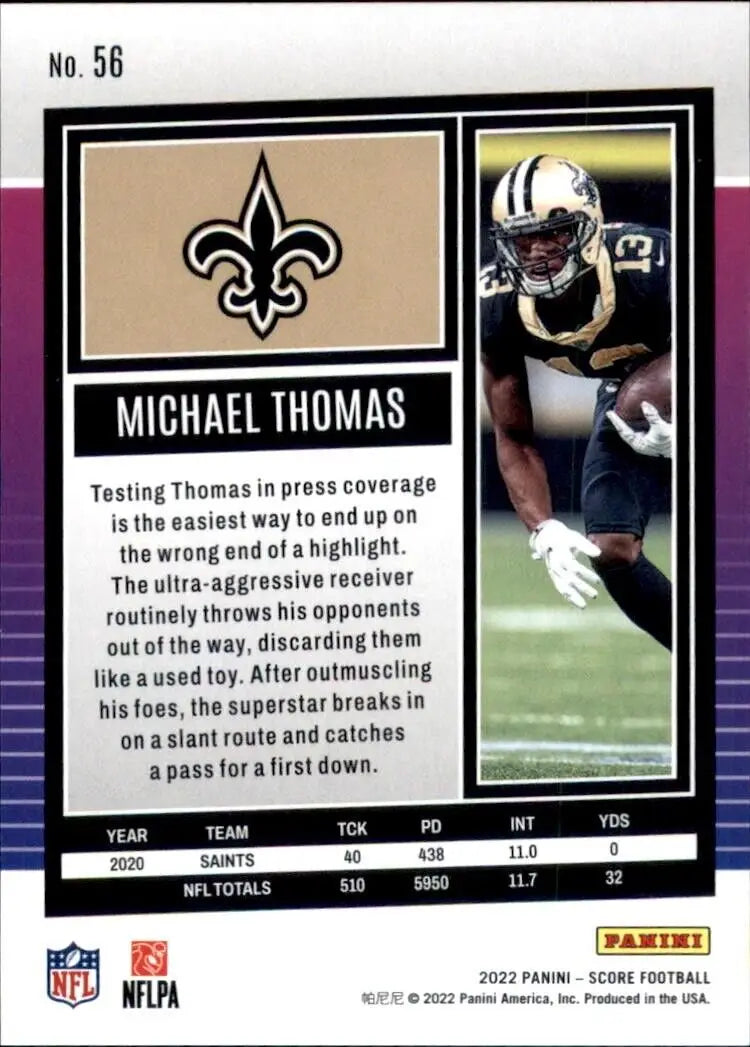 2022 Panini Score Michael Thomas New Orleans Saints NFL Football card #56