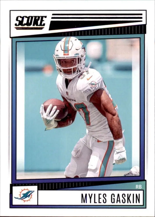 Myles Gaskin Miami Dolphins football card from 2022 Panini Score #275