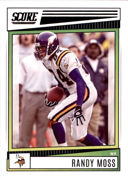 Randy Moss football card from 2022 Panini Score Minnesota Vikings NFL collection