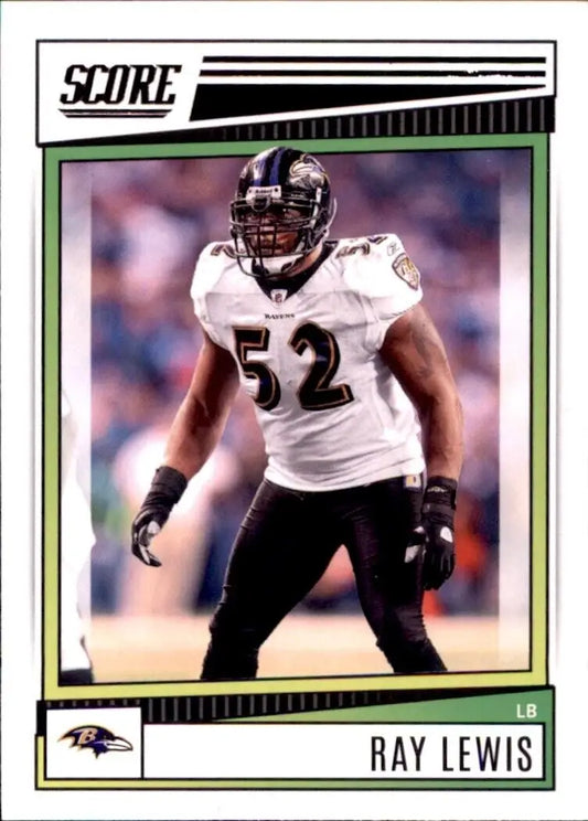 Ray Lewis football card from 2022 Panini Score NFL collection #190 Baltimore Ravens