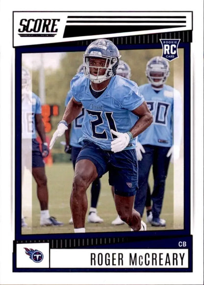 2022 Panini Score Roger McCreary Rookie Card Tennessee Titans NFL Football #347