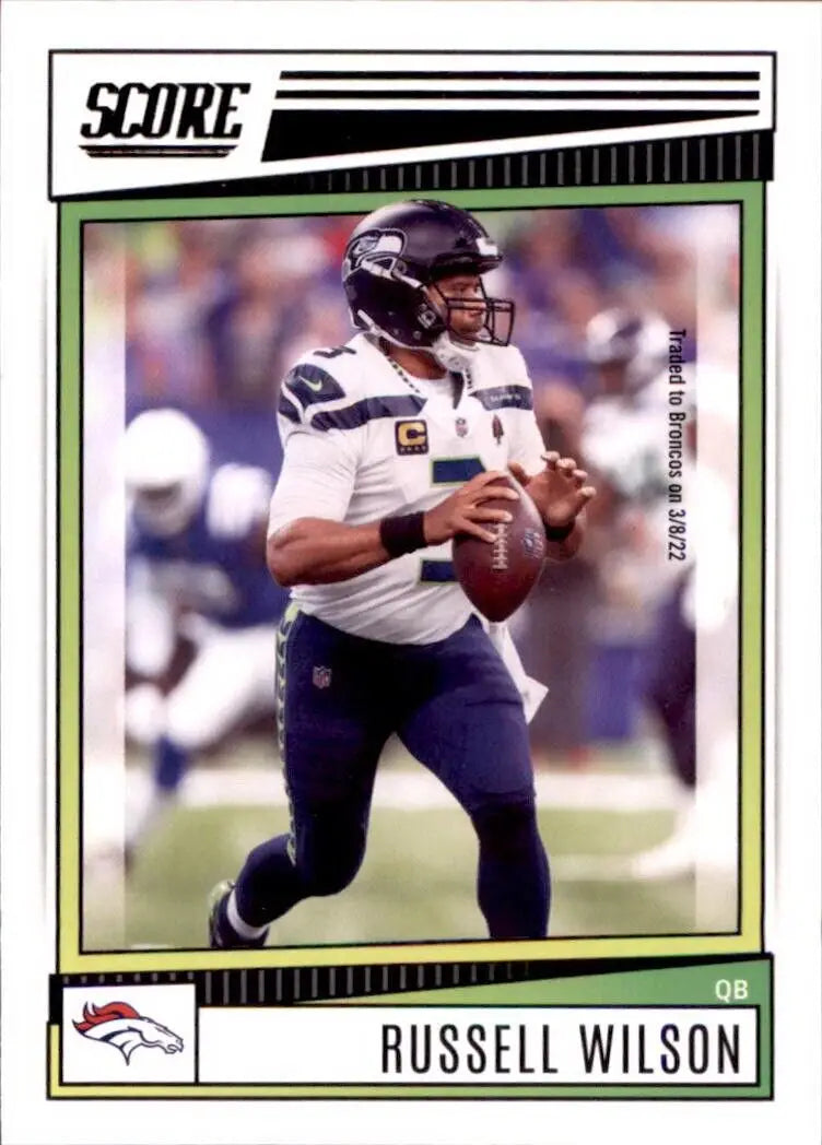 2022 Panini Score Russell Wilson Denver Broncos NFL Football Card #174 for collectors