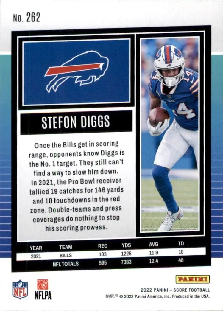 Stefon Diggs 2022 Panini Score Buffalo Bills NFL Football Card #262