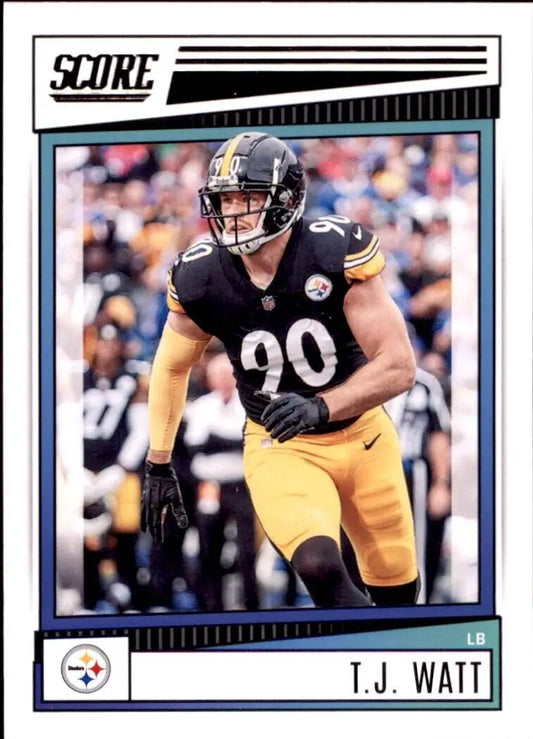 T.J. Watt Pittsburgh Steelers 2022 Panini Score football card #216 collectible