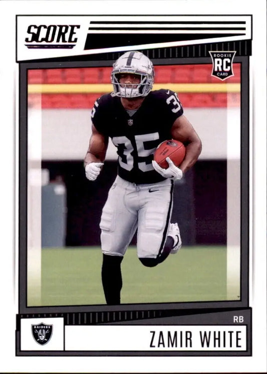 Zamir White rookie card from 2022 Panini Score Las Vegas Raiders NFL collection