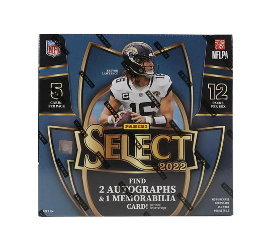 2022 Panini Select Football Hobby Box with Ravens player, featuring jumbo rookie cards