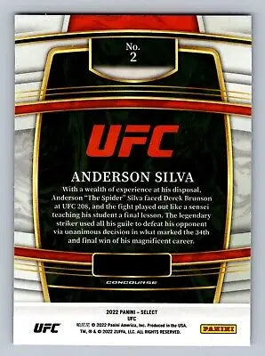 Anderson Silva trading card from 2022 Panini Select UFC Concourse series