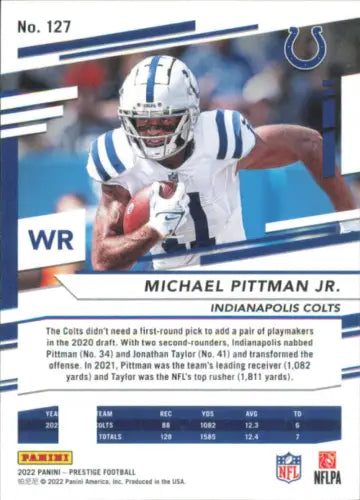 Michael Pittman Jr. 2022 Prestige Xtra Points Diamond NFL Card Colts NM-MT