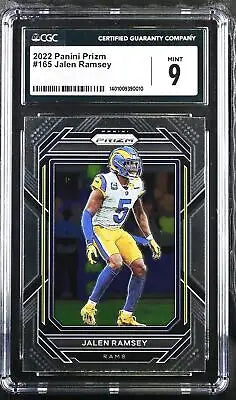 Graded 2022 Prizm Jalen Ramsey #165 Football Card CGC 9 for collectors and fans