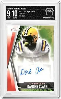 Damone Clark autographed football card from 2022 Sage High Series collection