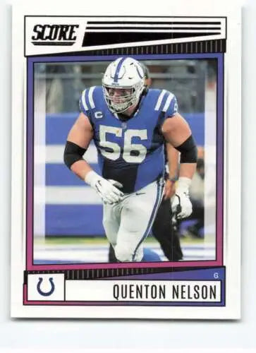 Quenton Nelson football card displaying original gloss from 2022 Score NM-MT Colts