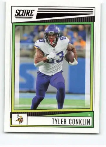 Tyler Conklin 2022 Score #105 football card with original gloss features Vikings player