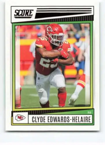 Clyde Edwards-Helaire NM-MT football card 2022 Score original gloss Chiefs collectible