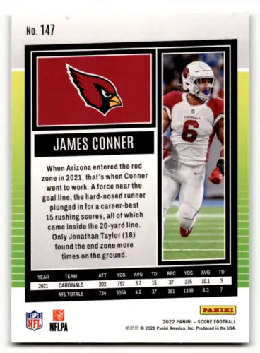 James Conner football card 2022 Score #147 original gloss Simply Sandoval collection