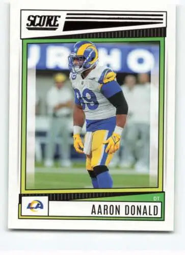 Aaron Donald football card 2022 Score #157 original gloss LA Rams Simply Sandoval