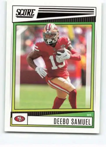 2022 Score #163 Deebo Samuel NM-MT football card with original gloss by Simply Sandoval